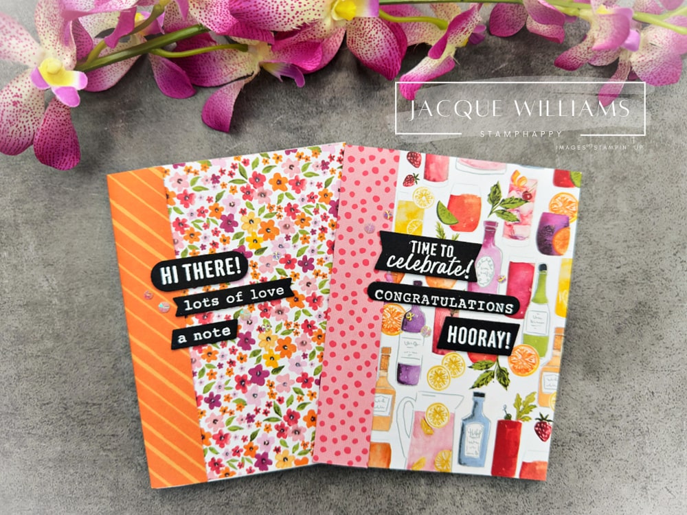 Today's share is a super simple project idea, but one that I really do like! It's a great way to showcase (and use!) those printed papers, and, with the More Messages bundle, these go together in a flash.