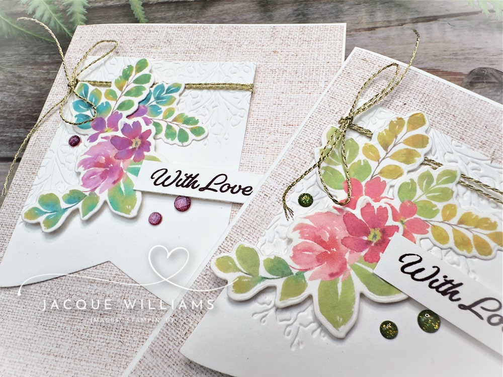 Floral die cuts made with Extraordinary Flora washi tape, stamps, and dies – quick, coordinated, and colorful.