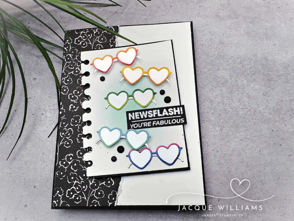 Today's share is a fun one with the Notes and Totes stamp and die bundle, this time featuring those adorable sunglasses!  