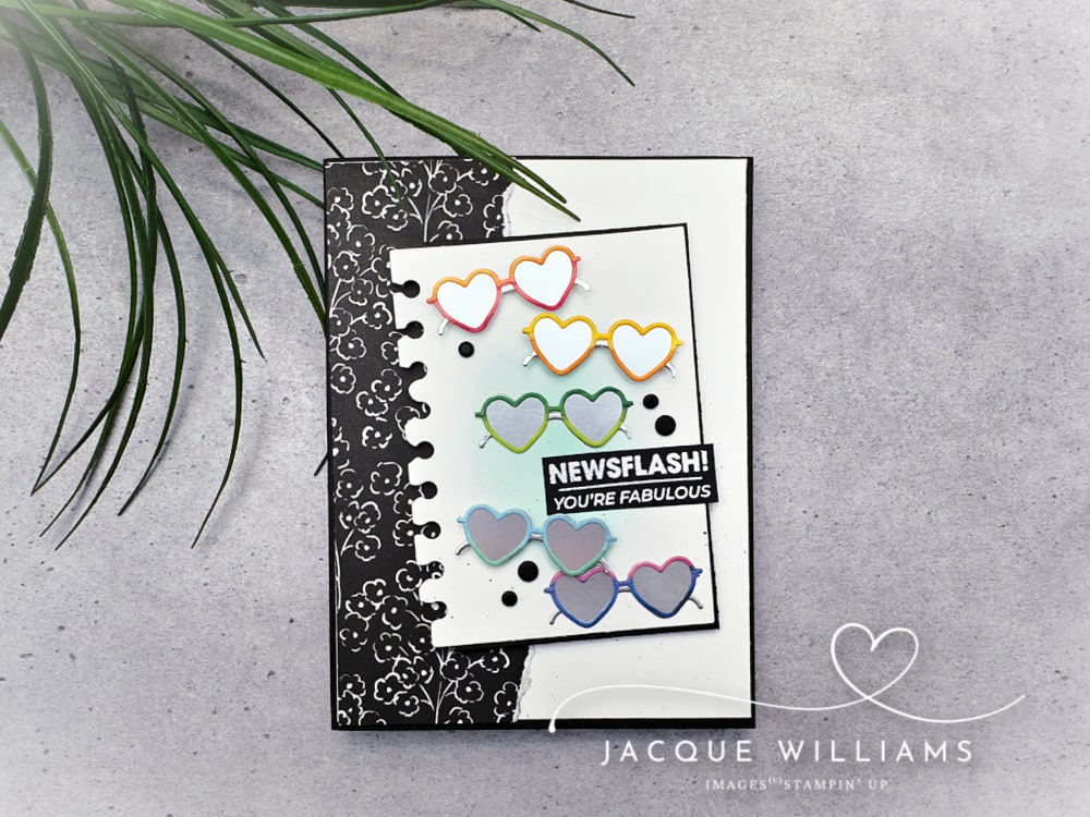 Today's share is a fun one with the Notes and Totes stamp and die bundle, this time featuring those adorable sunglasses!  